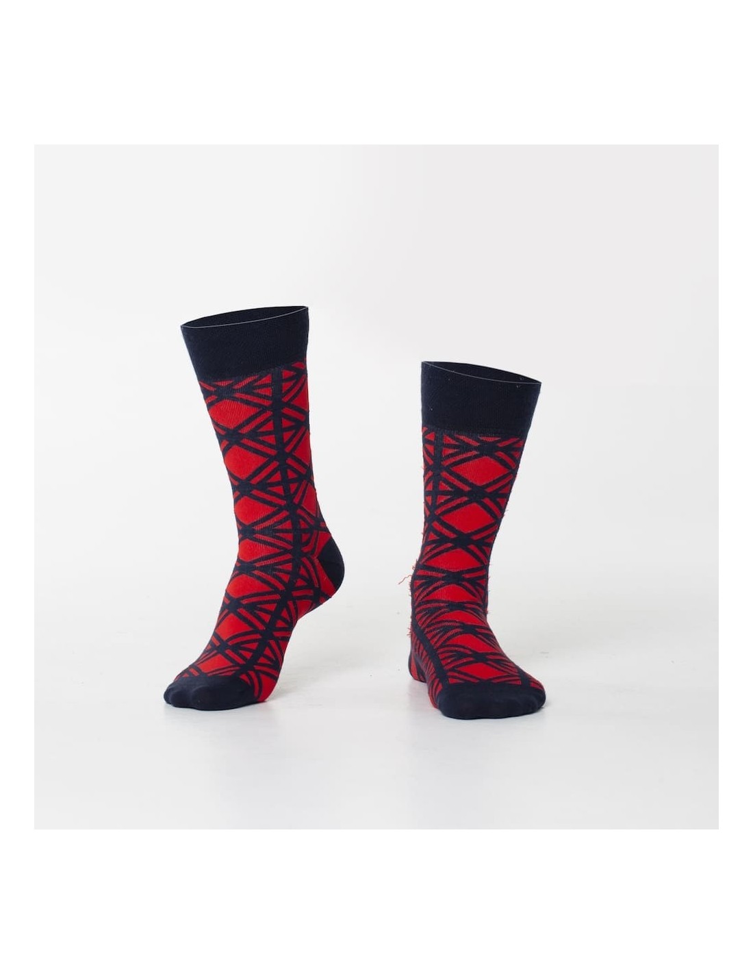 Navy blue men\'s socks with patterns SM17 - Online store - Boutique